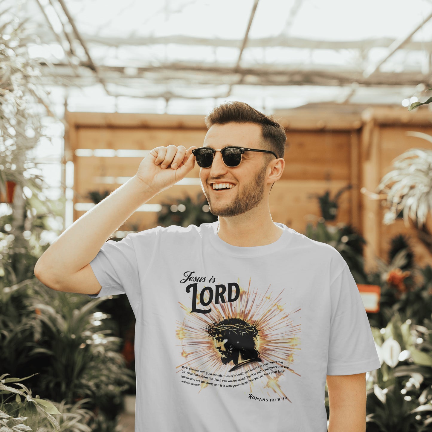 Jesus Is Lord Romans 10:9-10 Men's T-Shirt